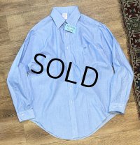 【デッドストック】90’s USA製【ビンテージ】【ブルックスブラザーズ】Brooks Brothers【Makers】【無地】【青】【オックスフォードシャツ】【16-4】 