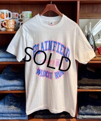 【デッドストック】90's【USA製】 ビンテージ【FRUIT OF THE LOOM 】フルーツオブザルーム【PLAIN FIELD WILD CAT RUN】【白】【 Tシャツ】【サイズL】 