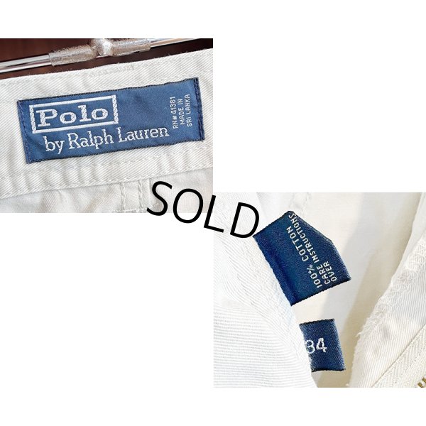 画像2: ビンテージ【POLO RALPH LAUREN】【ラルフローレン】【オフホワイト】【コットン】【POLO CHINO】カーゴショーツ【カーゴパンツ】半ズボン【短パン】【W34】 