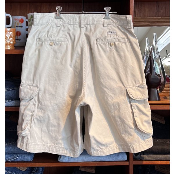画像3: ビンテージ【POLO RALPH LAUREN】【ラルフローレン】【オフホワイト】【コットン】【POLO CHINO】カーゴショーツ【カーゴパンツ】半ズボン【短パン】【W34】 