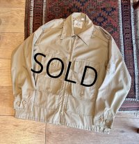 ビンテージ【HUDSON BAY】ハドソンズ・ベイ【ライトブラウン】【4ポケット】【エポレット付き】【ブルゾン】フルジップアップジャケット【サイズL程度】 