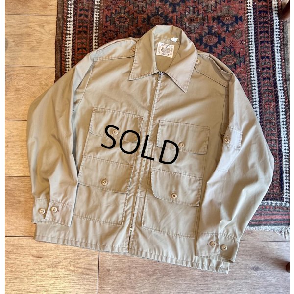 画像1: ビンテージ【HUDSON BAY】ハドソンズ・ベイ【ライトブラウン】【4ポケット】【エポレット付き】【ブルゾン】フルジップアップジャケット【サイズL程度】 