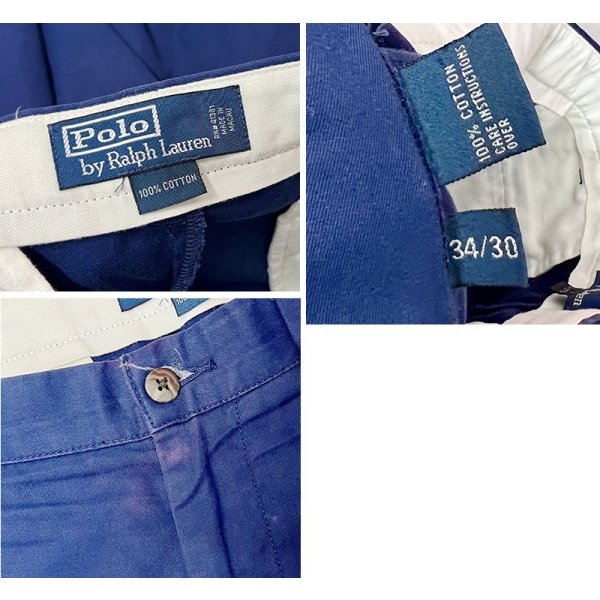 画像2: 90's【ラルフローレン】POLO RALPH LAUREN【ネイビー】ノータックコットンスラックス【コットンパンツ】【34ｘ30】 