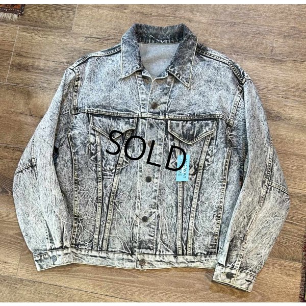 画像1: ビンテージ【3rdタイプ】ブラックケミカル Gジャン【デニムジャケット】US42 