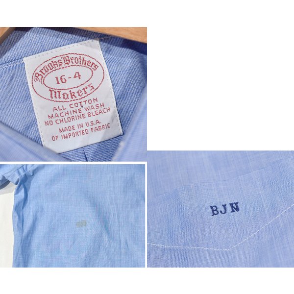 画像2: 【デッドストック】90’s USA製【ビンテージ】【ブルックスブラザーズ】Brooks Brothers【Makers】【無地】【青】【オックスフォードシャツ】【16-4】 