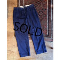 90's【ラルフローレン】POLO RALPH LAUREN【ネイビー】ノータックコットンスラックス【コットンパンツ】【34ｘ30】 