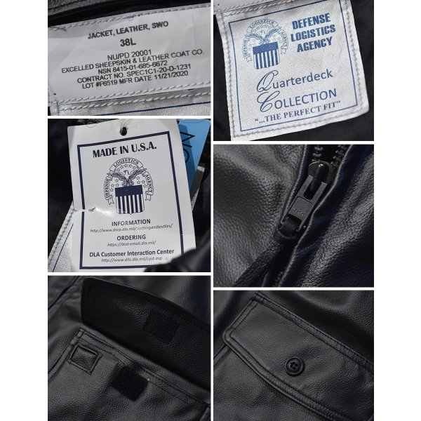 画像2: デッドストック【ビンテージ】【U.S.NAVY】Quaterdeck COLLECTION【SWOジャケット】【レザージャケット】【US38-LONG】 