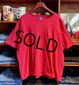 【90's】【USA製】【ビンテージ】【チャンピオン】【Champion】胸ロゴ付き【赤】無地【Tシャツ】【サイズXL】 