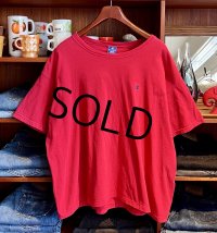 【90's】【USA製】【ビンテージ】【チャンピオン】【Champion】胸ロゴ付き【赤】無地【Tシャツ】【サイズXL】 