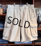 ビンテージ【POLO RALPH LAUREN】【ラルフローレン】【オフホワイト】【コットン】【POLO CHINO】カーゴショーツ【カーゴパンツ】半ズボン【短パン】【W34】 