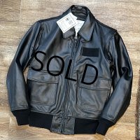 デッドストック【ビンテージ】【U.S.NAVY】Quaterdeck COLLECTION【SWOジャケット】【レザージャケット】【US38-LONG】 