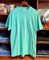  デッドストック 90's【USA製】Wear Guard ウェアガード【ビンテージ】ライムグリーン 胸ポケット 無地 【Tシャツ】【サイズＬ】 