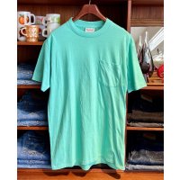  デッドストック 90's【USA製】Wear Guard ウェアガード【ビンテージ】ライムグリーン 胸ポケット 無地 【Tシャツ】【サイズＬ】 