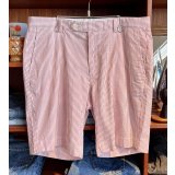【ブルックスブラザーズ】【BERMUDA SHORT】【赤×白】【シアサッカー地】【ストライプ柄】【ショートパンツ】【短パン】【W34】 
