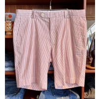 【ブルックスブラザーズ】【BERMUDA SHORT】【赤×白】【シアサッカー地】【ストライプ柄】【ショートパンツ】【短パン】【W34】 