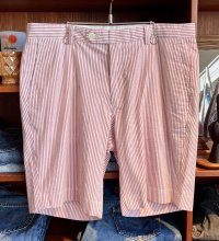 【ブルックスブラザーズ】【BERMUDA SHORT】【赤×白】【シアサッカー地】【ストライプ柄】【ショートパンツ】【短パン】【W34】 