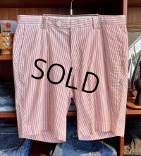 【ブルックスブラザーズ】【BERMUDA SHORT】【赤×白】【シアサッカー地】【ストライプ柄】【ショートパンツ】【短パン】【W34】 