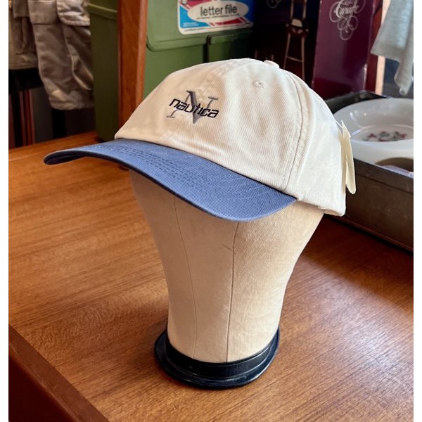 画像3: 【デッドストック】90’ｓ【ビンテージ】【nautica】【ノーティカ】【生成り×ブルーグレー】ロゴ入り【コットンキャップ】 
