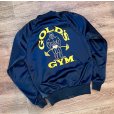 画像1: 【ビンテージ】【GOLD's GYM】ゴールドジム【黒×黄色ライン】【背面プリント入り】ジャージ【トラックジャージ】S程度<br> (1)