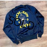 【ビンテージ】【GOLD's GYM】ゴールドジム【黒×黄色ライン】【背面プリント入り】ジャージ【トラックジャージ】S程度 