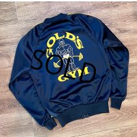 【ビンテージ】【GOLD's GYM】ゴールドジム【黒×黄色ライン】【背面プリント入り】ジャージ【トラックジャージ】S程度 