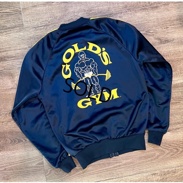 画像1: 【ビンテージ】【GOLD's GYM】ゴールドジム【黒×黄色ライン】【背面プリント入り】ジャージ【トラックジャージ】S程度 