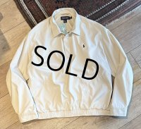 ビンテージ【POLO GOLF】【ポロゴルフ】【ラルフローレン】【RALPH LAUREN】【ベージュ】【ポリエステル】【プルオーバーブルゾン】【サイズＬ】 