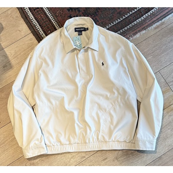 画像1: ビンテージ【POLO GOLF】【ポロゴルフ】【ラルフローレン】【RALPH LAUREN】【ベージュ】【ポリエステル】【プルオーバーブルゾン】【サイズＬ】 