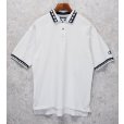 画像1: 【ビンテージ】【champion】チャンピオン【白×紺ひし形】コットン【ポロシャツ】【サイズL】<br> (1)