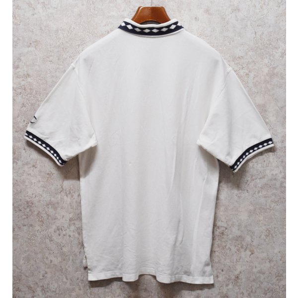 画像3: 【ビンテージ】【champion】チャンピオン【白×紺ひし形】コットン【ポロシャツ】【サイズL】 