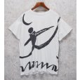 画像1: ~90's【USA製】ビンテージ【Baryshnikov】ミハイル・ニコラエヴィチ・バリシニコフ 【バレエ】総柄Tシャツ バックプリント付き【白】【 Tシャツ】【サイズＬ程度】<br> (1)
