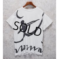 ~90's【USA製】ビンテージ【Baryshnikov】ミハイル・ニコラエヴィチ・バリシニコフ 【バレエ】総柄Tシャツ バックプリント付き【白】【 Tシャツ】【サイズＬ程度】 