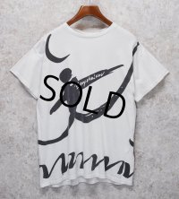 ~90's【USA製】ビンテージ【Baryshnikov】ミハイル・ニコラエヴィチ・バリシニコフ 【バレエ】総柄Tシャツ バックプリント付き【白】【 Tシャツ】【サイズＬ程度】 