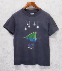 【80's】【USA製】【ビンテージ】【Hanes】ヘインズ【黒】【WEBN fireworks】【魚】プリント【Tシャツ】【サイズM】 