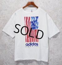 【デッドストック】90's~【USA製】【ビンテージ】【ADIDAS】アディダス【白】ロゴ入り【Tシャツ】【サイズＸＬ】 