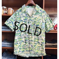【コロンビア】【Columbia】ビンテージ【PFG】草 葉 総柄 緑【半袖フィッシングシャツ】【サイズＳ】 