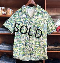 【コロンビア】【Columbia】ビンテージ【PFG】草 葉 総柄 緑【半袖フィッシングシャツ】【サイズＳ】 
