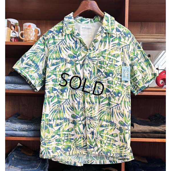 画像1: 【コロンビア】【Columbia】ビンテージ【PFG】草 葉 総柄 緑【半袖フィッシングシャツ】【サイズＳ】 