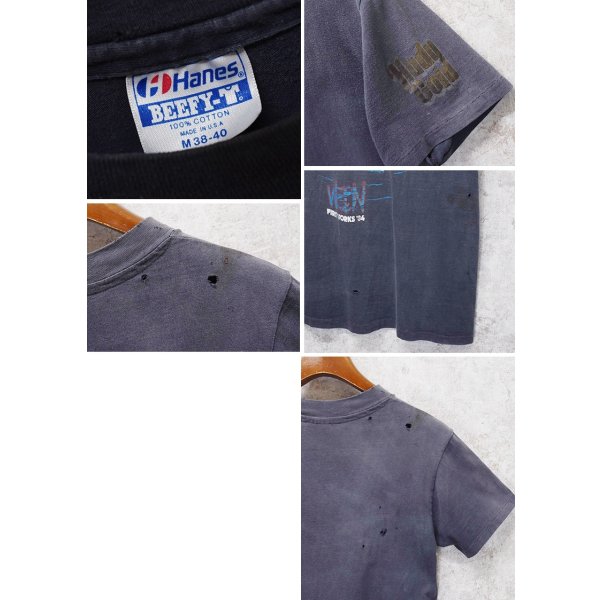 画像2: 【80's】【USA製】【ビンテージ】【Hanes】ヘインズ【黒】【WEBN fireworks】【魚】プリント【Tシャツ】【サイズM】 