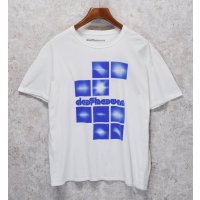 ビンテージ【Deafheven】デフヘヴン【白×青】デザイン【模様】【Tシャツ】【サイズXL】 