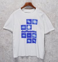 ビンテージ【Deafheven】デフヘヴン【白×青】デザイン【模様】【Tシャツ】【サイズXL】 