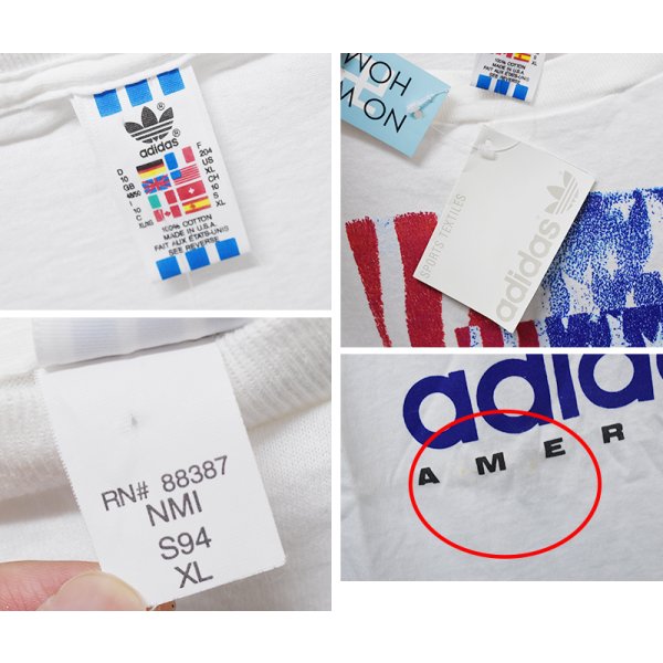 画像2: 【デッドストック】90's~【USA製】【ビンテージ】【ADIDAS】アディダス【白】ロゴ入り【Tシャツ】【サイズＸＬ】 