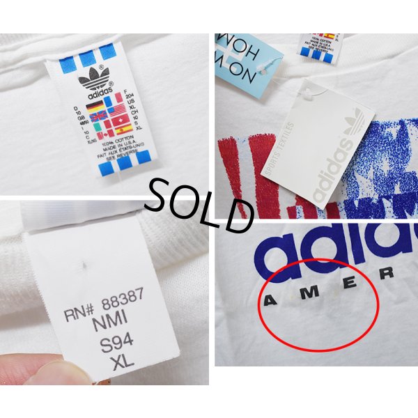 画像2: 【デッドストック】90's~【USA製】【ビンテージ】【ADIDAS】アディダス【白】ロゴ入り【Tシャツ】【サイズＸＬ】 