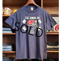 90's【USA製】ビンテージ【ジャージーズ】【JERZEES】【TAE KNOW DO】テコンドー 【紺】武術【Ｔシャツ】【サイズL】 