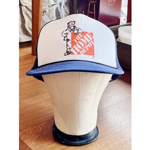 画像1: 80's~【ビンテージ】【THE HOME DEPOT】ホームデポ【紺×白】【メッシュキャップ】【トラッカーキャップ】【キャップ】サイズフリー 