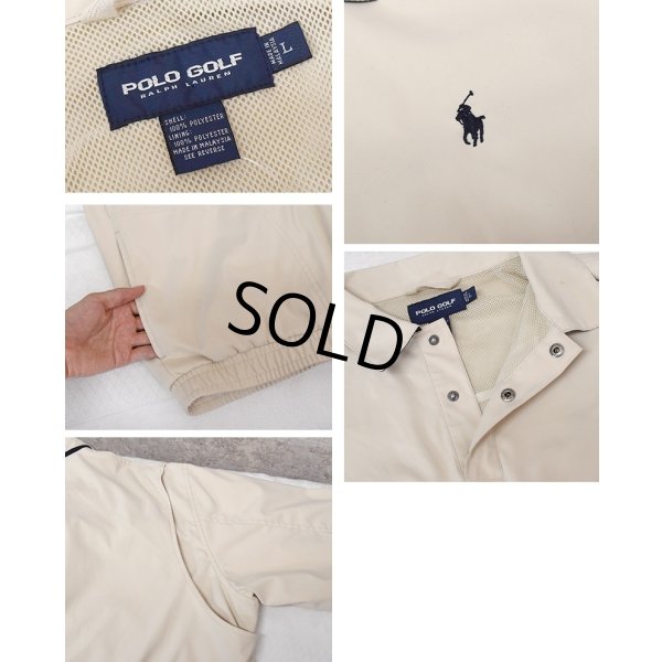 画像2: ビンテージ【POLO GOLF】【ポロゴルフ】【ラルフローレン】【RALPH LAUREN】【ベージュ】【ポリエステル】【プルオーバーブルゾン】【サイズＬ】 
