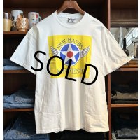 90's【USA製】【ビンテージ】【Lee】リー【NEW HAVEN AIRFEST】プリント【白】Tシャツ【サイズＸＬ】 