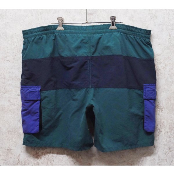 画像3: 【ビンテージ】【ＬＬビーン】【L.L.bean】【紺ｘ緑ｘ紫】クレイジーパターン【ショーツ】【ナイロンショーツ】スウィムショーツ【Ｌ／Ｇ】 