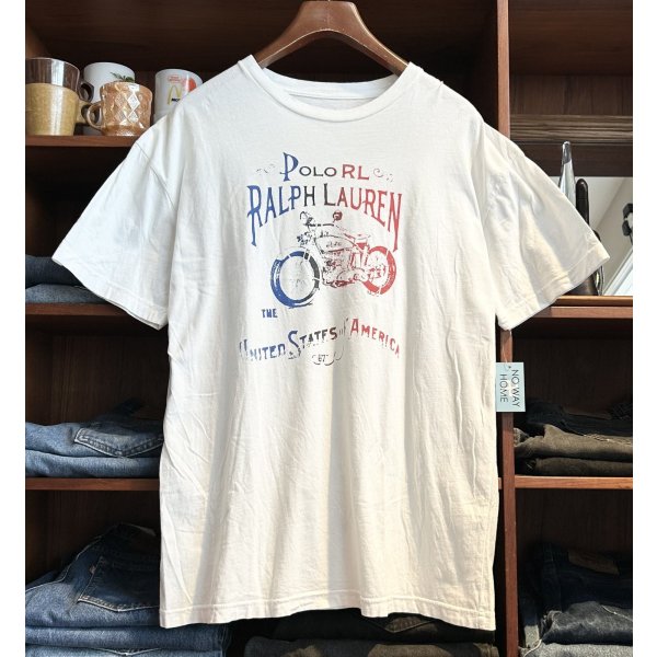 画像1: 【ラルフローレン】【POLO ralph lauren】【バイク】白【Ｔシャツ】【サイズXL】 