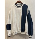 90's~【ビンテージ】【DOCKERS】ドッカーズ【リーバイス】【グレー×紺　切り返し】【クルーネック】【スウェット】【サイズL】 
